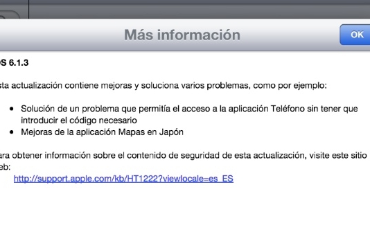 Apple lanza iOS 6.1.3