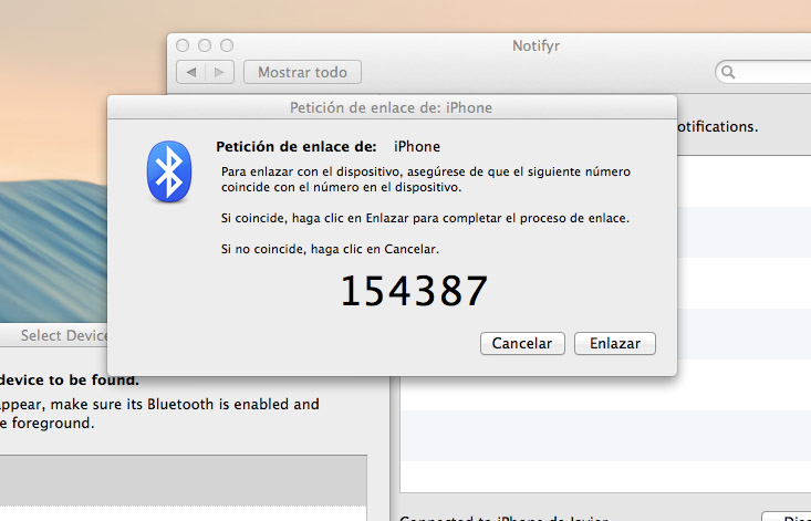 notifyr emparejar