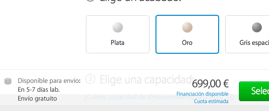iPhone 6 tiempos de envío
