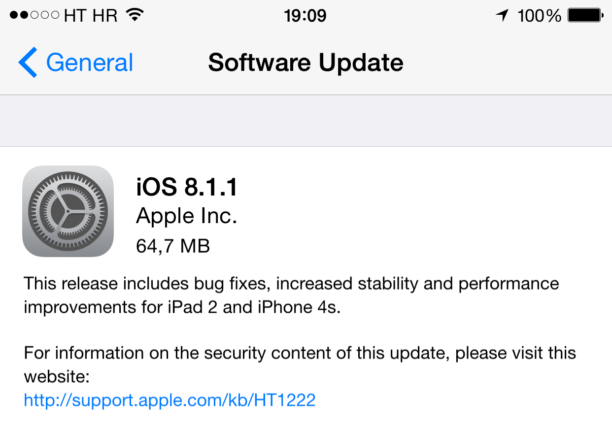 iOS 8.1.1 actualización