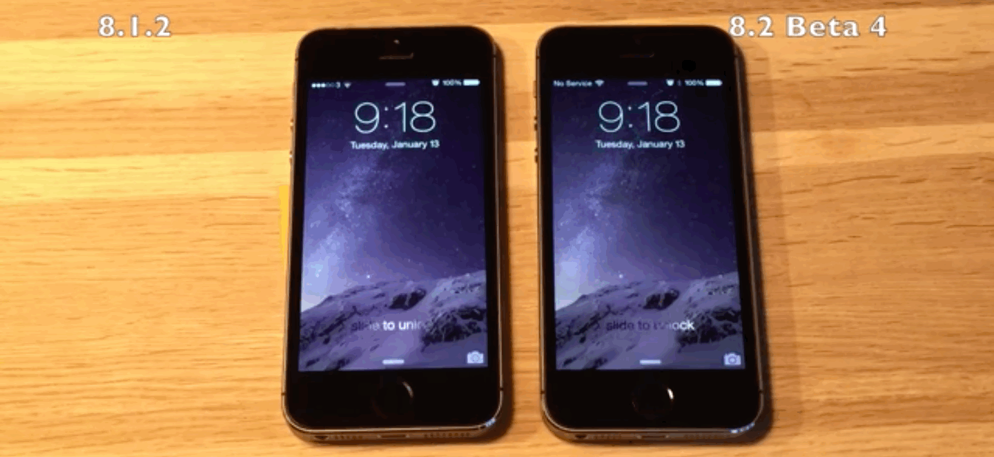 iOS 8.1.2 vs iOS 8.2 beta 4