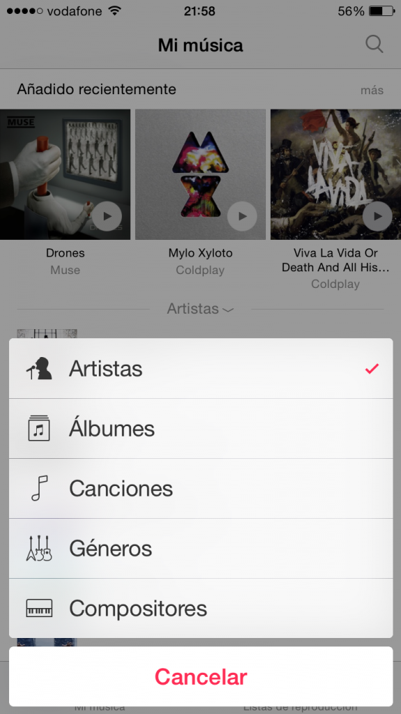 iOS 8.4 app de musica