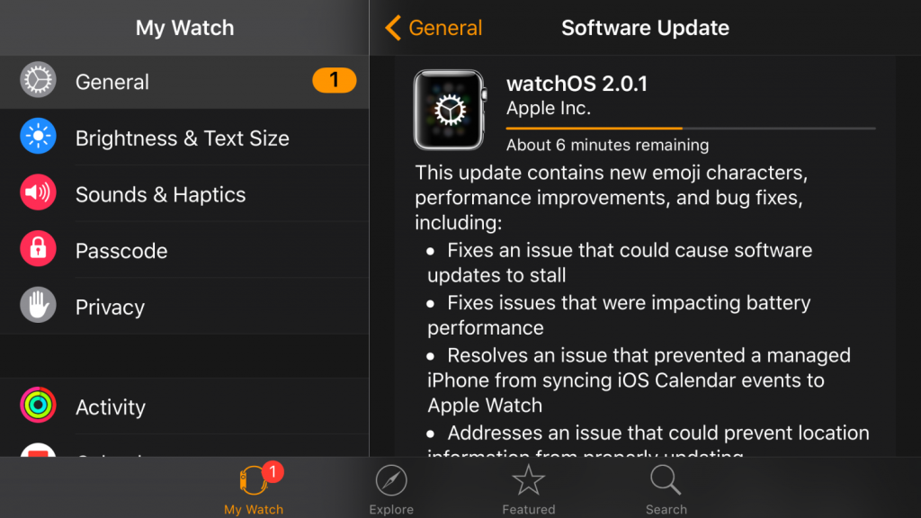 watchOS 2.0.1