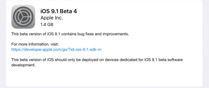 ios 9.1 beta 4