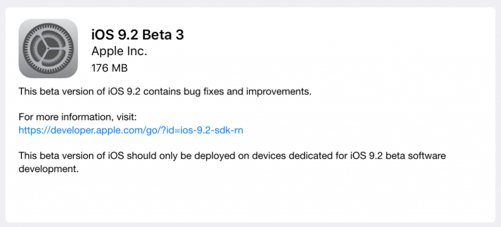 iOS 9.2 actualización