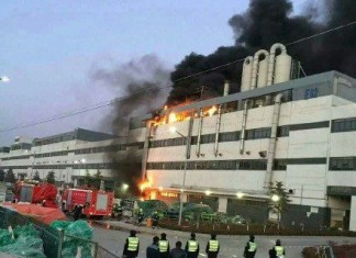 Incendio en Foxconn