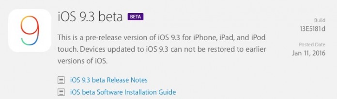 ios 9.3 beta 1