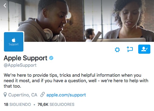 Apple Soporte en twitter